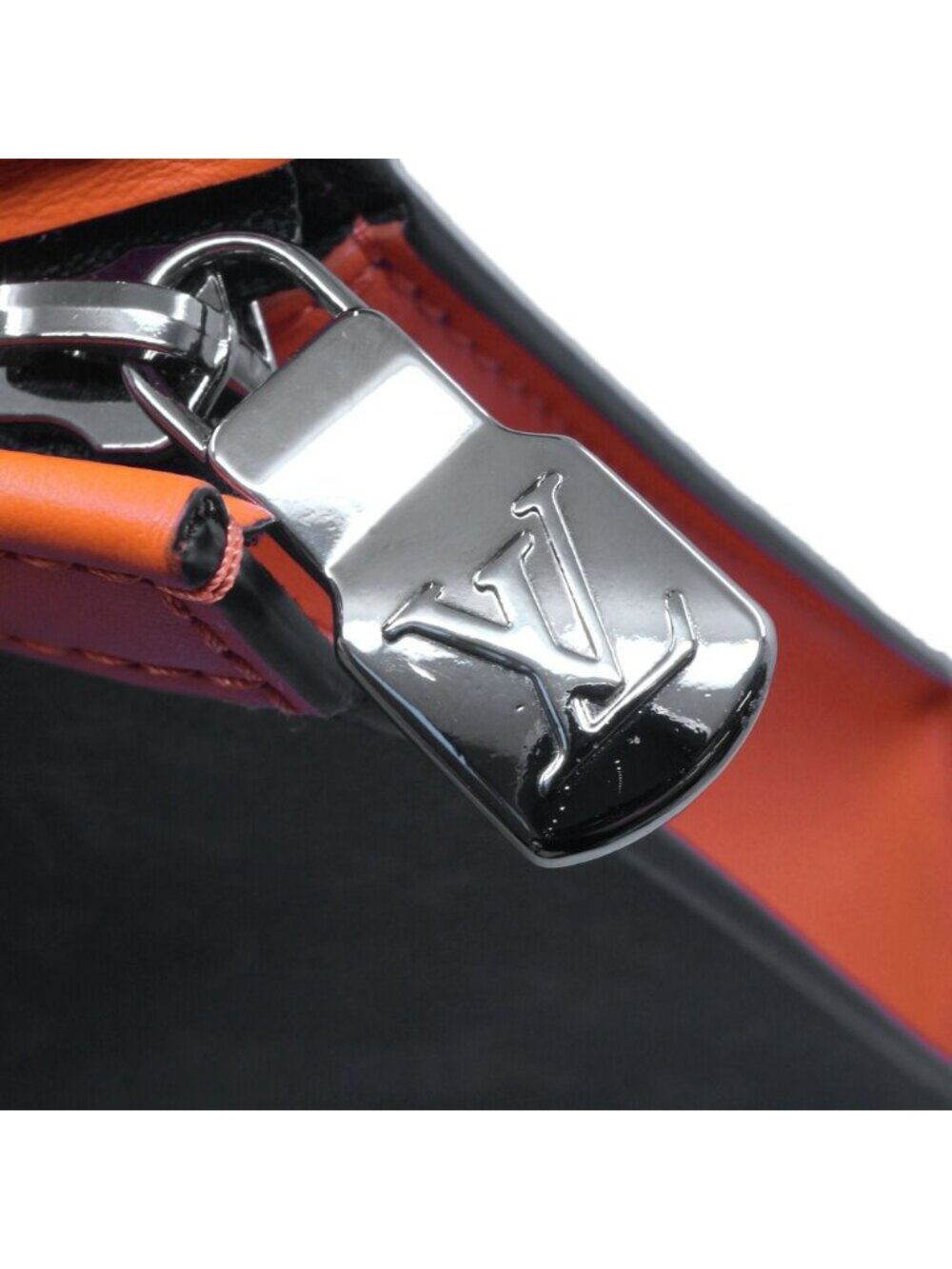 Louis Vuitton Pochette Voyage MM Clutch Black Gray Orange - Picture 8 of 9